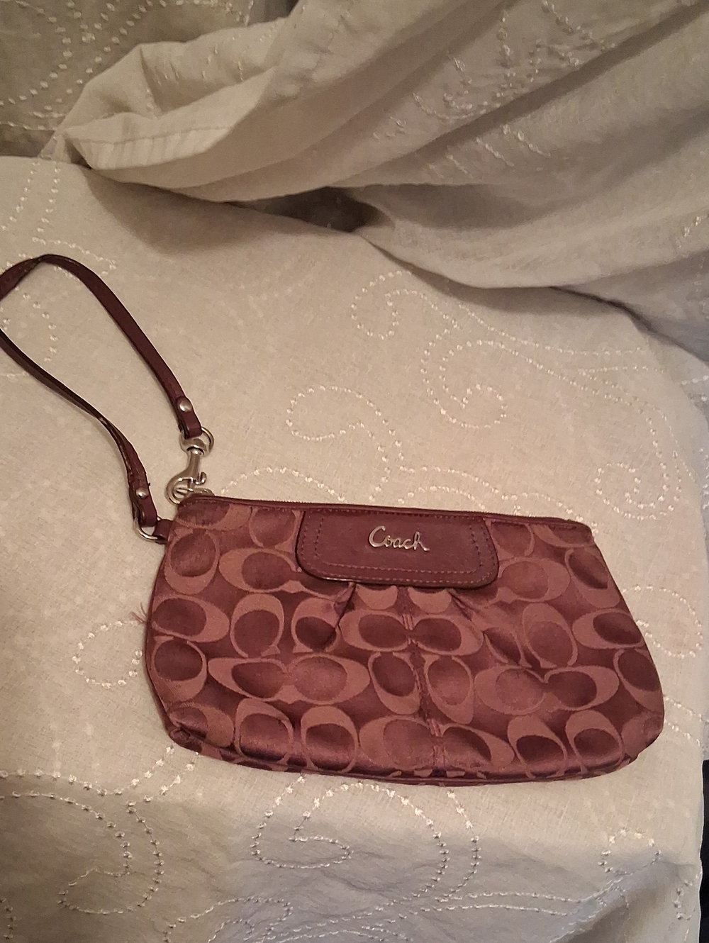 Coach Purple Vintage Signature Wristlet Clutch